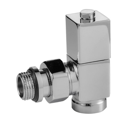 Набор дизайн-вентилей CUBE угловой (Хром) 1/2" Набор дизайн-вентилей CUBE угловой (Хром) 1/2"