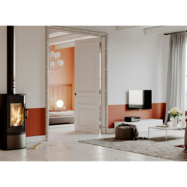 Печь-камин Defro Home Orbis 9 кВт серая сталь