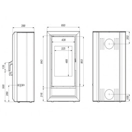 Печь-камин Defro Home Ignis 9 кВт белая сталь