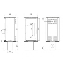 Печь-камин Defro Home Orbis TOP 9 кВт белая сталь