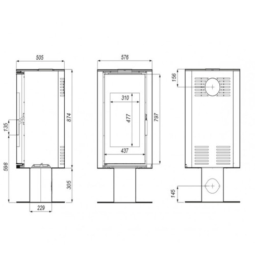 Печь-камин Defro Home Orbis TOP 9 кВт серая сталь Печь-камин Defro Home Orbis TOP 9 кВт серая сталь