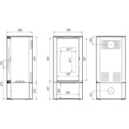 Печь-камин Defro Home Orbis 9 кВт серая сталь