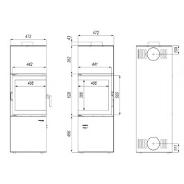 Печь-камин Defro Home Quadroom 9.6 кВт красная сталь