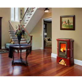 Печь-камин ABX Bavaria Exclusive кафельный цоколь бордо