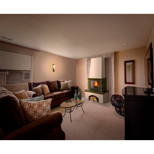 Печь-камин ABX Lombardie белый цоколь перламутр