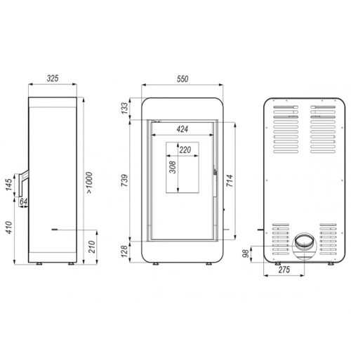 Печь-камин Defro Home Piko 6.6 кВт золотая сталь