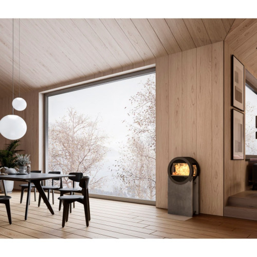 Печь-камин Nordpeis Me Concrete с боковыми стёклами Печь-камин Nordpeis Me Concrete с боковыми стёклами