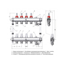 Коллектор с расходомерами Wester W902 1"x3/4" 2 контура