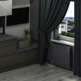 Биметаллический радиатор Rifar SUPReMO 500 6 секций цвет Титан (боковое подключение)