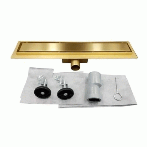 Трап для душа TIM нержавеющий 50 см сухой гидрозатвор цвет глянцевое золото