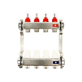 Коллектор из нержавеющий стали Uni-Fitt Optimal 3/4"x1" 10 выходов с расходомерами