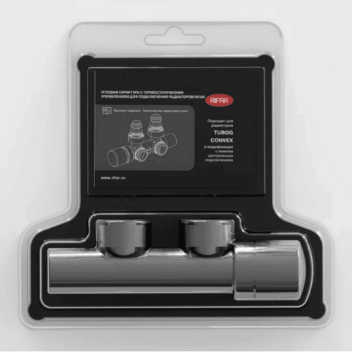 Узел нижнего подключения угловой с термостатическим управлением хром Rifar R.Ad.L02