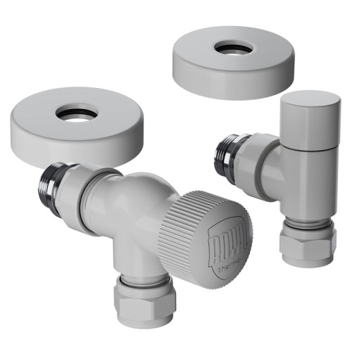 Набор термостатический осевой Royal Thermo Design Pro 15мм М30х1,5 (Белый) под трубки
