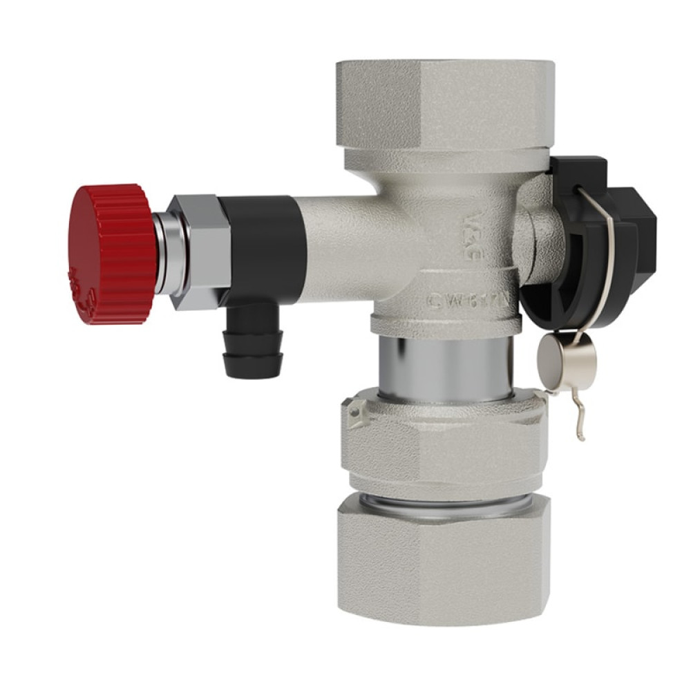 Кран-отсекатель шаровой с дренажем для мембранного бака V&G Valogin 3/4"х1" с ВР/ВР резьбой