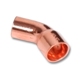 Отвод Sanha 15 мм 45° однораструбный медный под пайку арт.1504015