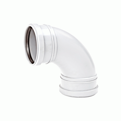 Отвод канализационный двухраструбный удлинённый Uponor Decibel 75мм 90° (арт.1089593)