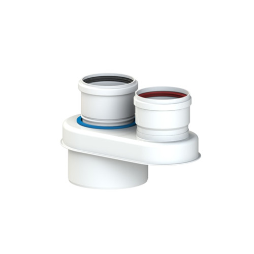 Переходник с коаксиального на раздельный дымоход Cox Geelen D=80/125мм, 2х80мм, CoxDENS PP/Alu+Connect X7 Переходник с коаксиального на раздельный дымоход Cox Geelen D=80/125мм, 2х80мм, CoxDENS PP/Alu+Connect X7