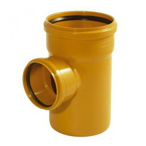 Тройник переходной канализационный рыжий Ø200х110 90° ПВХ Nashorn