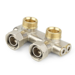 Узел нижнего подключения угловой, перекрестный Varmega 3/4"х3/4"EK, НР/ВР резьба