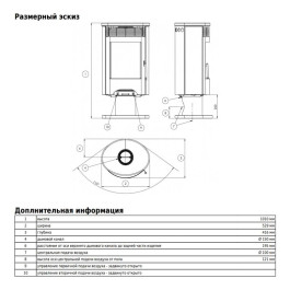 Печь-камин ABX Tartu 5 поворотный чёрная сталь бразильский песчаник