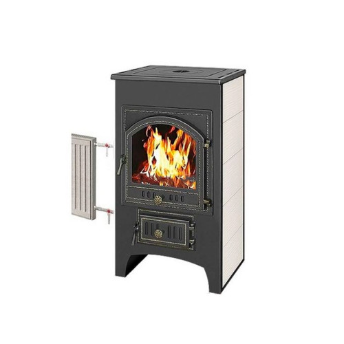 Печь-камин Везувий ПК-01 (205) Т/О 12 кВт с плитой бежевый