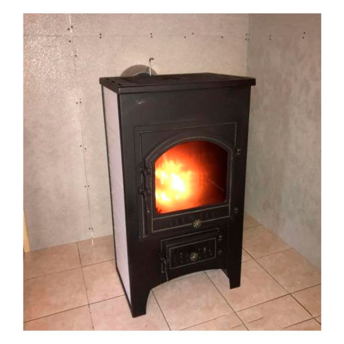 Печь-камин Везувий ПК-01 (205) Т/О 12 кВт с плитой бежевый