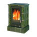 Печь-камин ABX Helvetia Exclusive кафельный цоколь зелёный