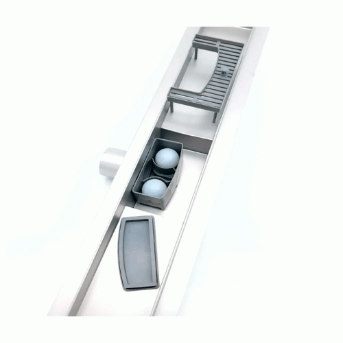 Трап для душа под плитку TIM нержавеющий 120 см сухой гидрозатвор