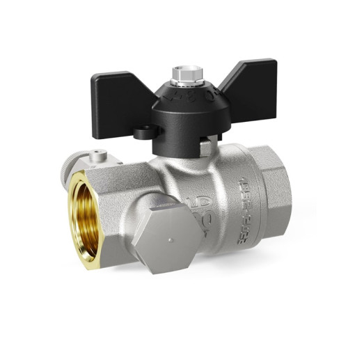 Кран шаровой LD с дренажем и воздухоотводчиком резьба 1/2" ручка-бабочка Кран шаровой LD с дренажем и воздухоотводчиком резьба 1/2" ручка-бабочка