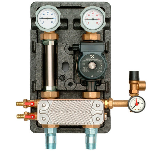 Насосная группа Meibes UK 1" с теплообменником 30 пластин, насос Grundfos UPS 25-60 (арт.M45811.30) Насосная группа Meibes UK 1" с теплообменником 30 пластин, насос Grundfos UPS 25-60 (арт.M45811.30)