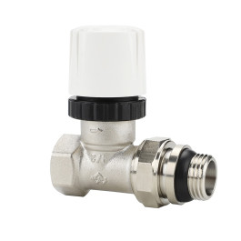 Термостатический клапан радиаторный прямой Varmega 1/2" резьба ВР/НР, с самоуплотняющимся полусгоном