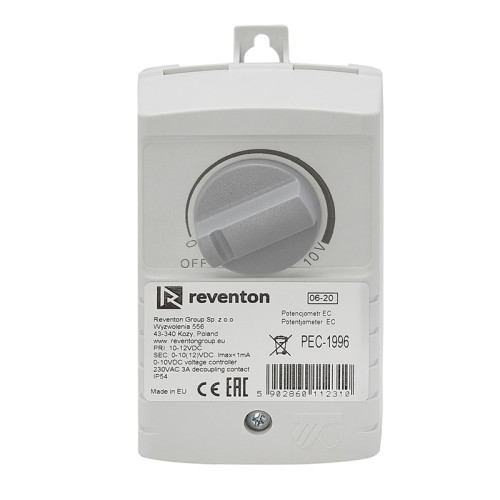 Потенциометр Reventon EC для регулировки оборотов вентилятора Потенциометр Reventon EC для регулировки оборотов вентилятора