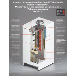 Напольный газовый котел Очаг АКГВ-11.6 "E" Премиум с газовым клапаном SIT