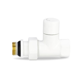 Клапан запорный радиаторный прямой Varmega 1/2" резьба ВР/НР, цвет белый