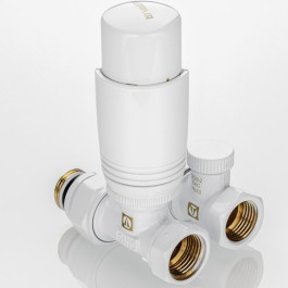 Комплект термостатический прямой Valtec 1/2" арт.VT.046.WR.04 (Белый)