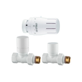 Комплект клапанов термостатических Stout Design белый, прямой 1/2"