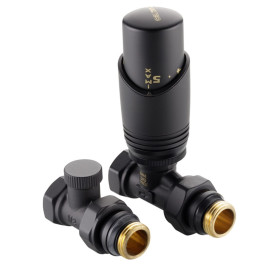 Комплект термостатический прямой Valtec 1/2" арт.VT.046.BR.04 (Черный)