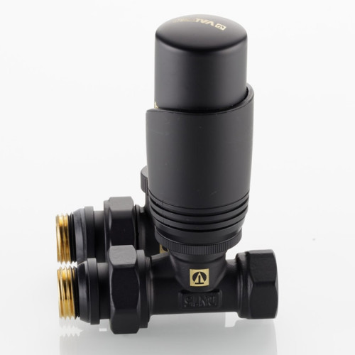 Комплект термостатический прямой Valtec 1/2" арт.VT.046.BR.04 (Черный)