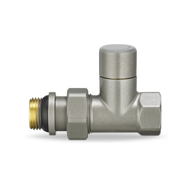 Клапан запорный радиаторный прямой Varmega 1/2" резьба ВР/НР, цвет серый
