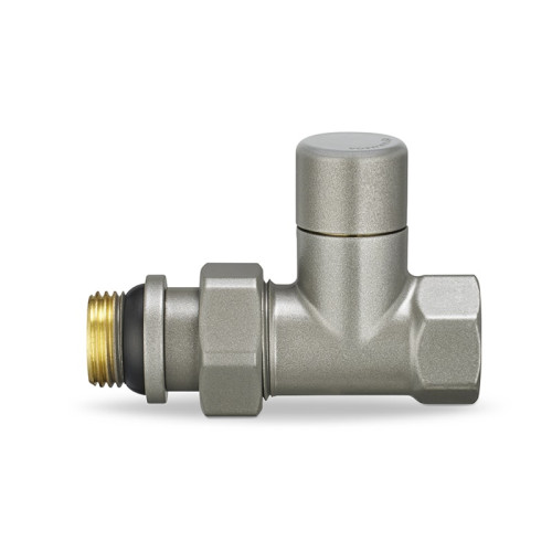 Клапан запорный радиаторный прямой Varmega 1/2" резьба ВР/НР, цвет серый