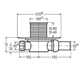 Трап для душа Viega Advantix с сухим затвором горизонтальный выпуск арт. 583217