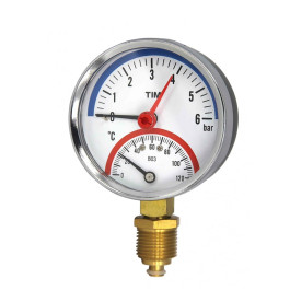 Термоманометр радиальный 80мм TIM (10 бар) 1/2"