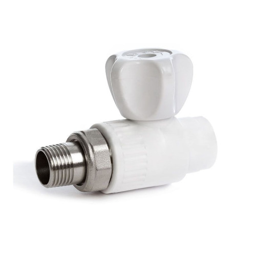 Шаровой кран полипропиленовый Fusitek 25х3/4"мм прямой, со сгоном Шаровой кран полипропиленовый Fusitek 25х3/4"мм прямой, со сгоном