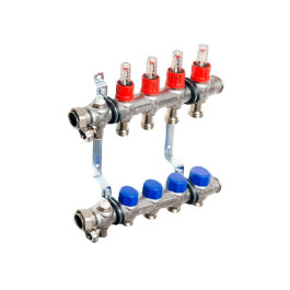 Коллекторная группа Elsen EMI03 1"x3/4", из нержавеющей стали с расходомерами, 10 контуров (арт.EMi03.10)