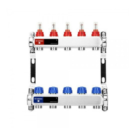 Коллектор Varmega из нержавеющей стали с расходомерами на 10 выходов