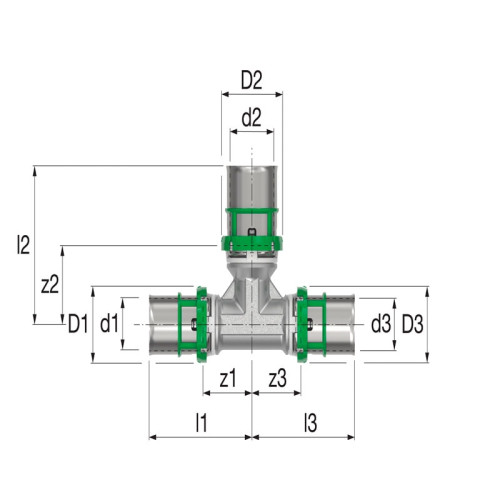 Пресс тройник редукционный COMAP 20x26x20 мм