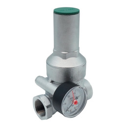 Редуктор давления с манометром TIM 1" с ВР/ВР резьбой