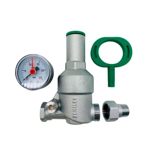 Редуктор давления с манометром TIM 1/2" с НР/ВР резьбой Редуктор давления с манометром TIM 1/2" с НР/ВР резьбой