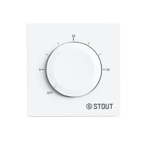 Термостат теплого пола Stout 16А, белый Термостат теплого пола Stout 16А, белый