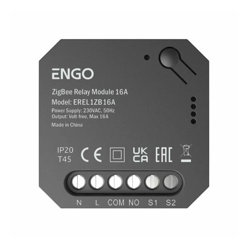 Реле ENGO Zigbee 1х16А выход NO-COM на батарейках